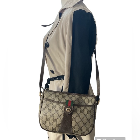 Authentic GUCCI vintage Sherry line coated canvas Crossbody bag w/ COA - Picture 3 of 13